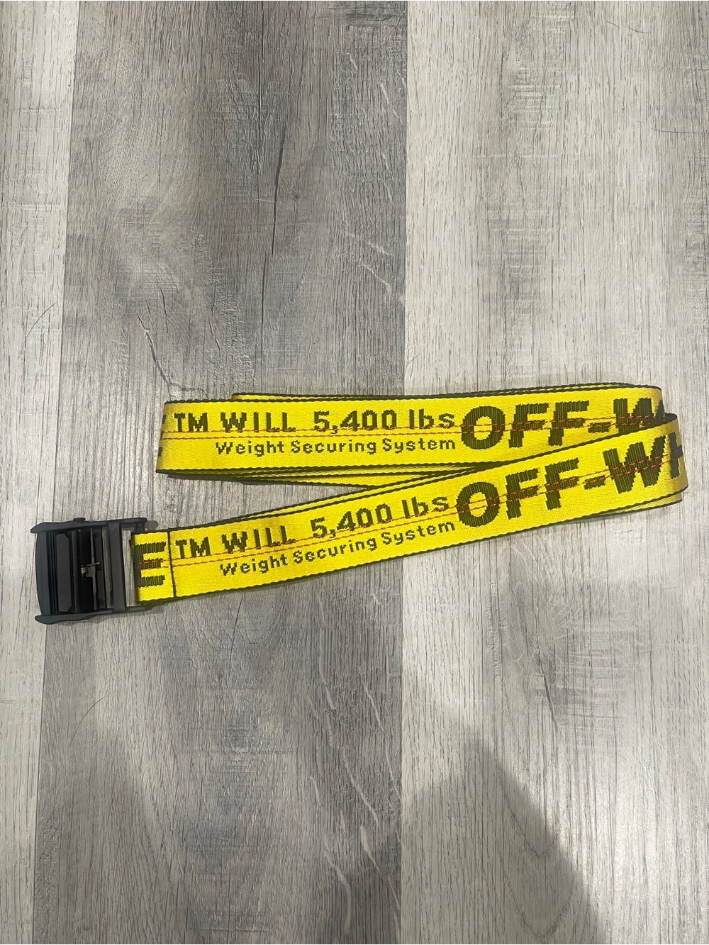 Off-White Yellow Industrial Web Belt with Black Buckle and Logo
